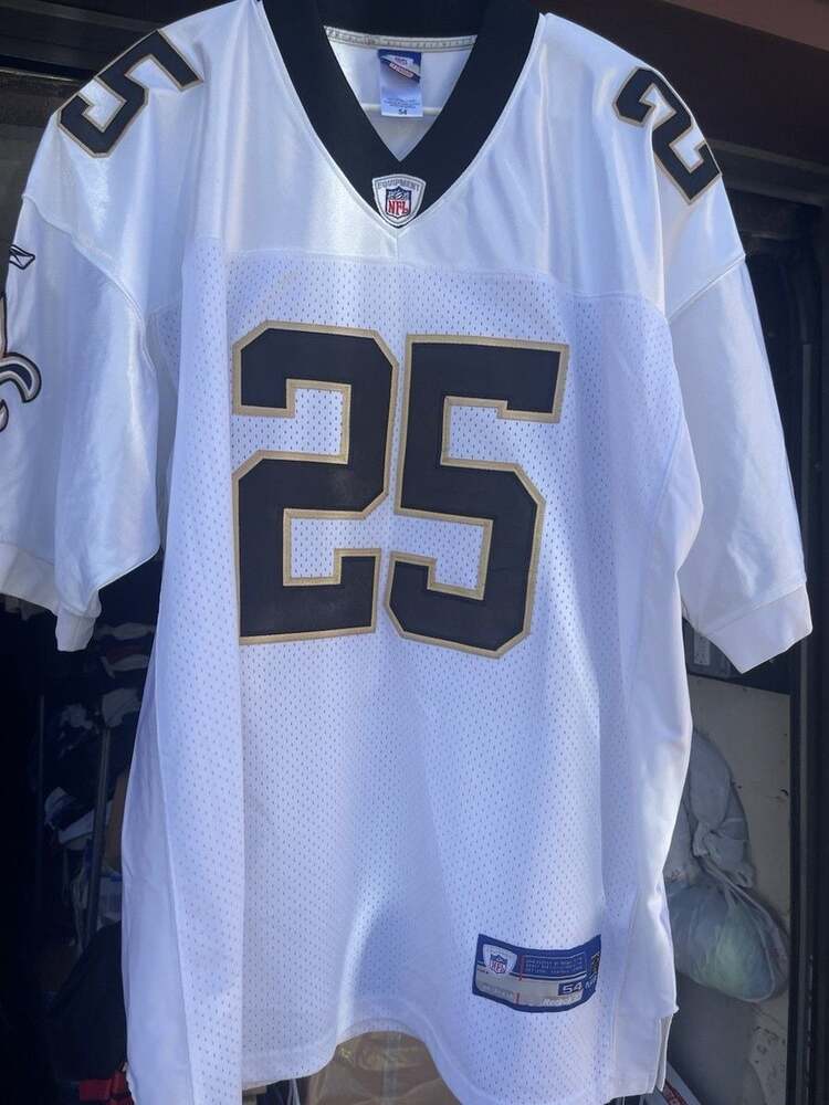 Vintage 00s White Reebok X NFL Women's New Orleans Saints Bush 25 Jersey